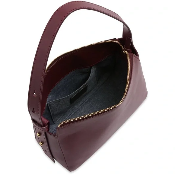 Clare V. Fleurine Leather Shoulder Bag in (Plumingo) Exclusive Color - Picture 6 of 8